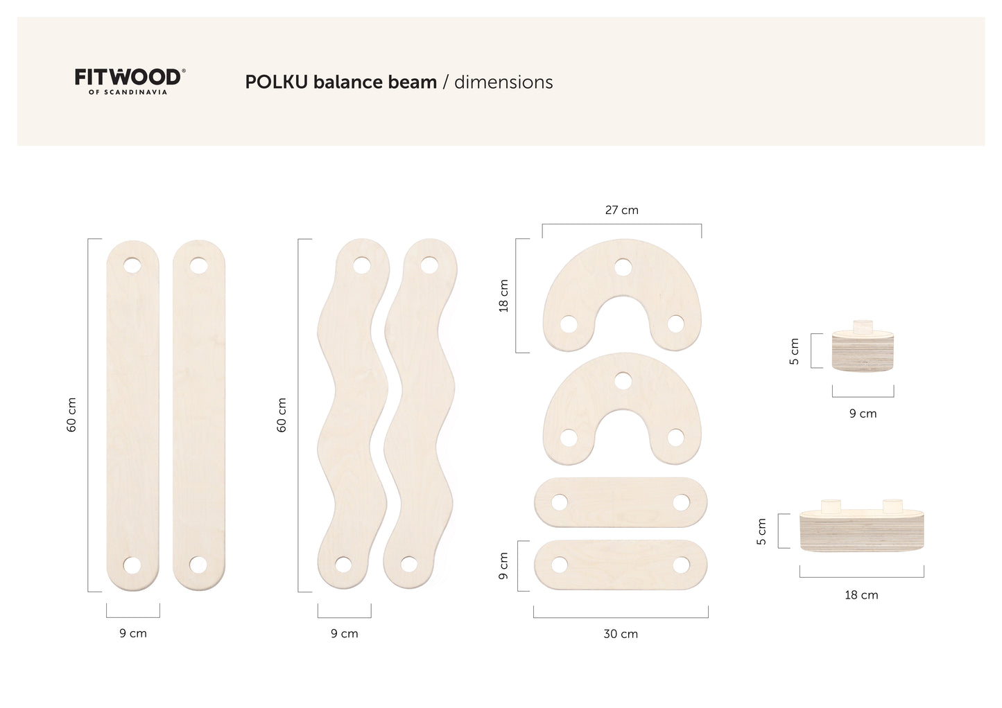 Poutres d'équilibre L "Polku"  FITWOOD