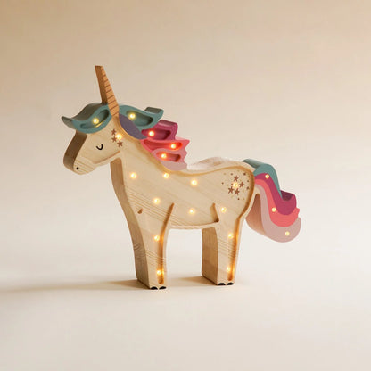 Lampe licorne en bois ROOMGAGA