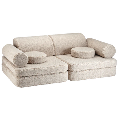 WIGIWAMA beige velvet modular sofa