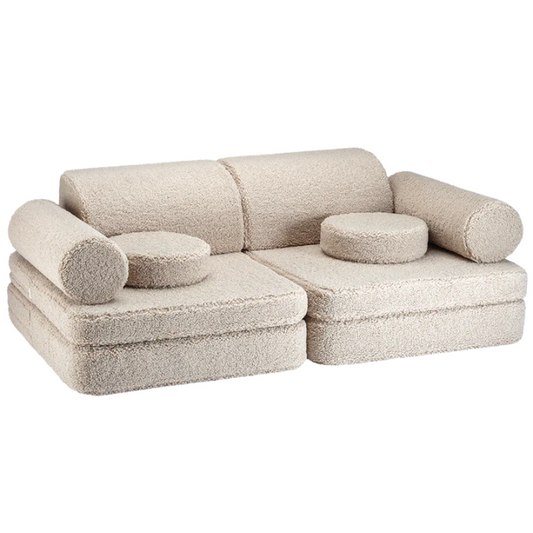 Canapé modulable en teddy beige WIGIWAMA