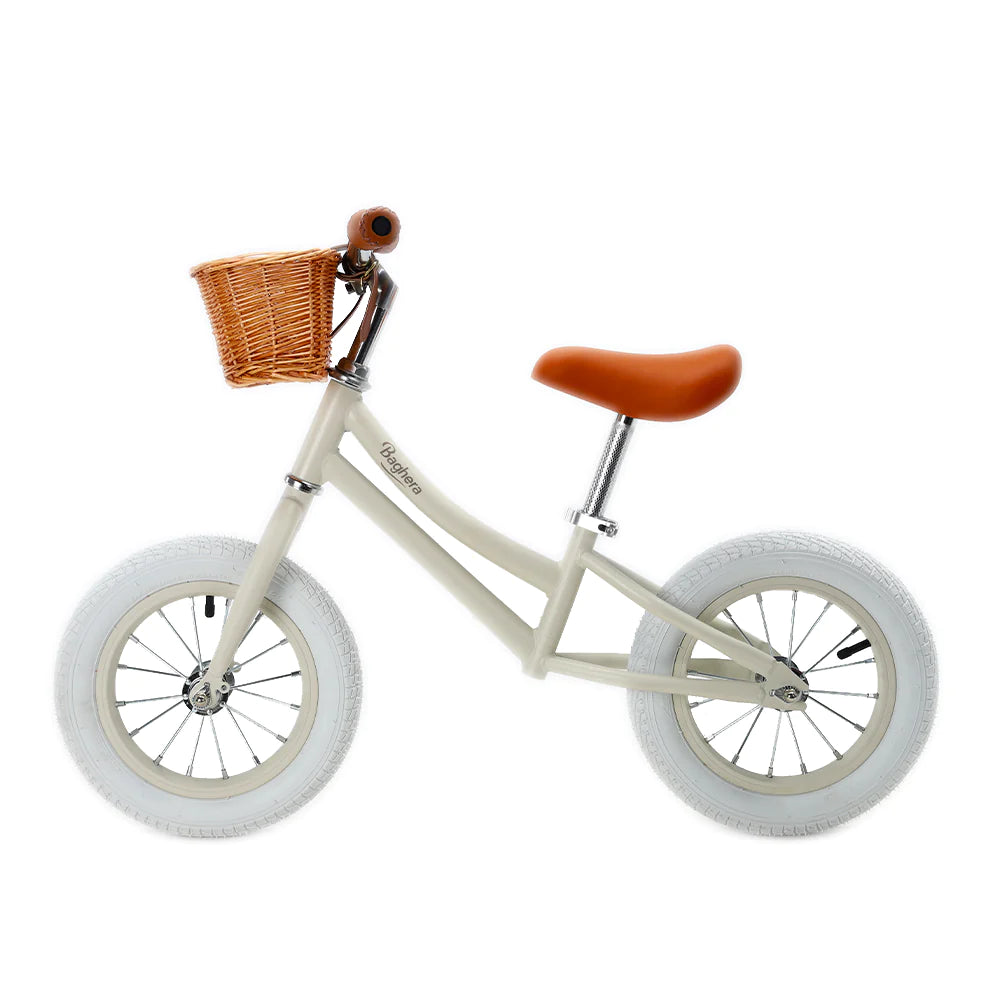 Vintage beige balance bike and BAGHERA helmet (3-6 years old)