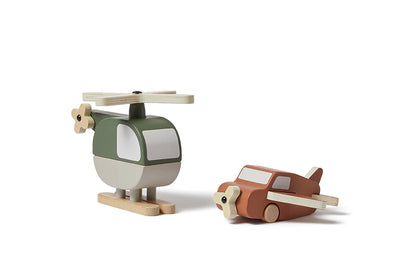 Set d'hélicoptère et avion en bois FLEXA