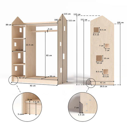 Armoire penderie Montessori Busykids