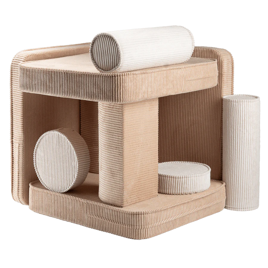 Canapé modulable en velours beige WIGIWAMA