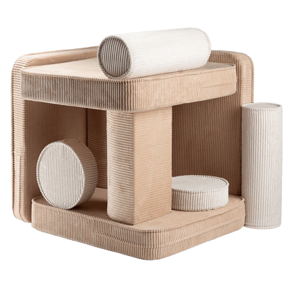 Canapé modulable en velours beige WIGIWAMA