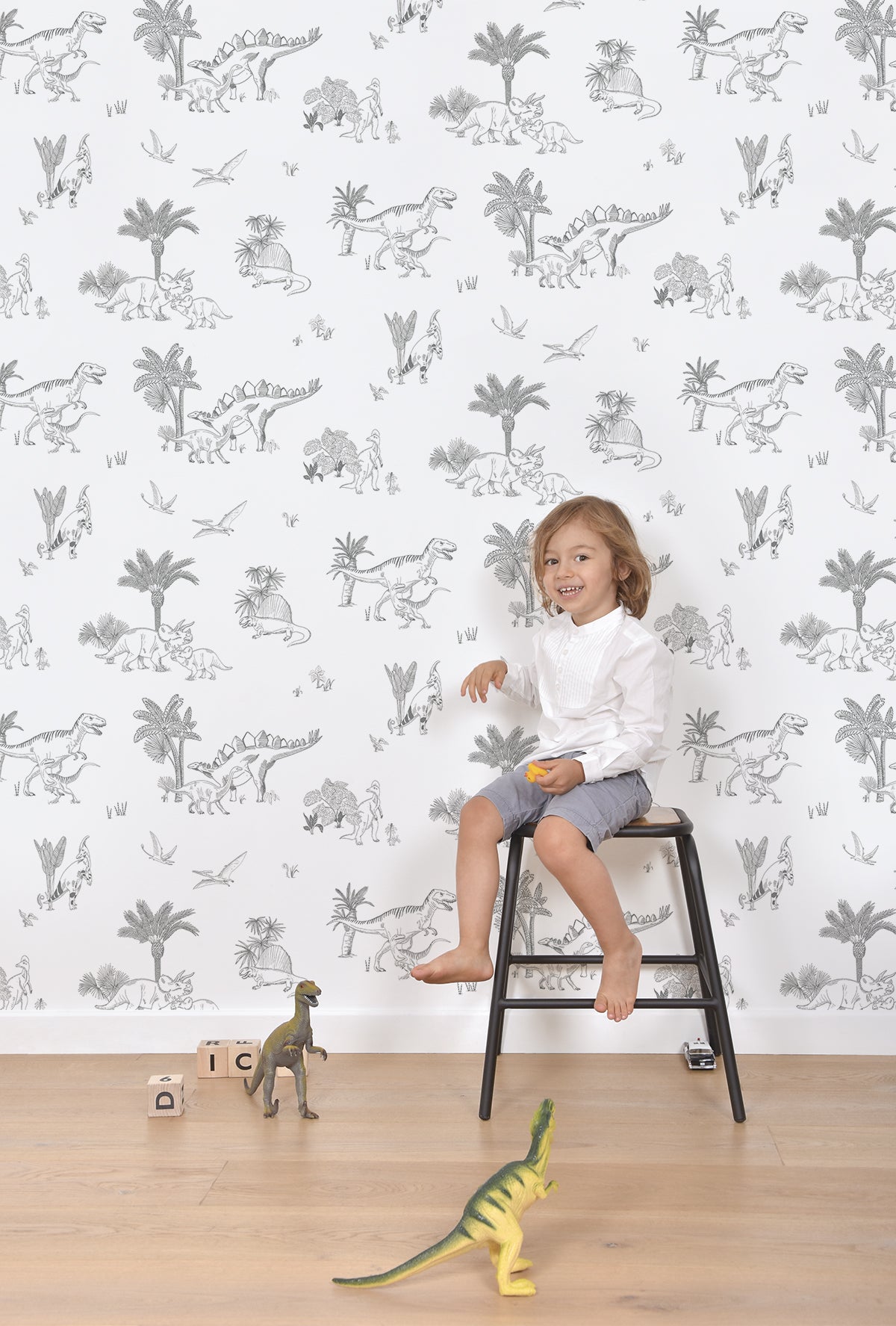 Papier peint enfants "Motif dinosaures" LILIPINSO