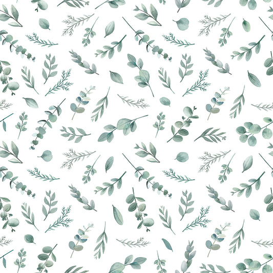 Papier peint enfants "Motif feuilles d'eucalyptus" LILIPINSO