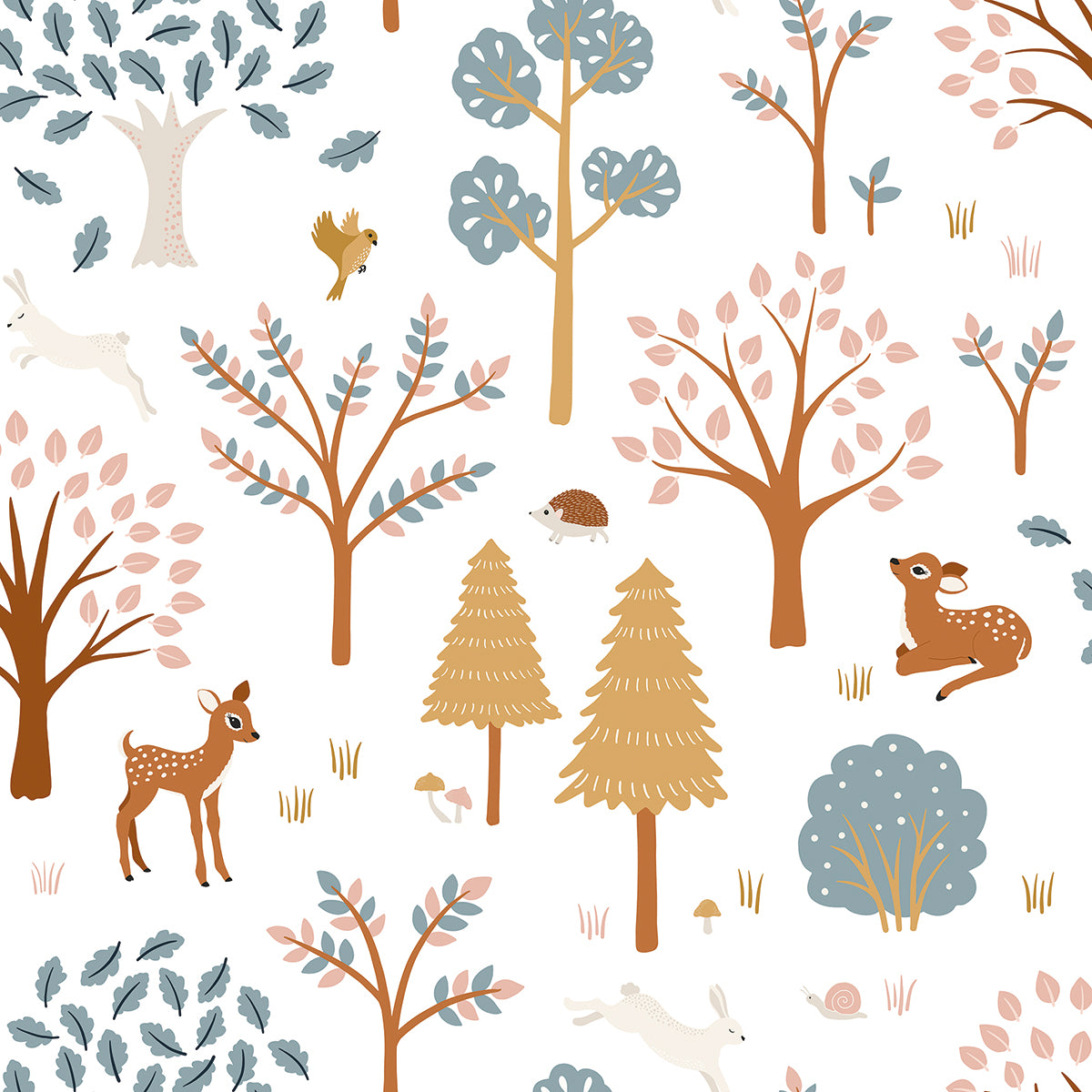 Children's wallpaper "Forest pattern (fox)" LILIPINSO