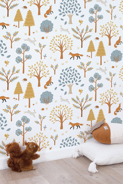 Children's wallpaper "Forest pattern (fox)" LILIPINSO