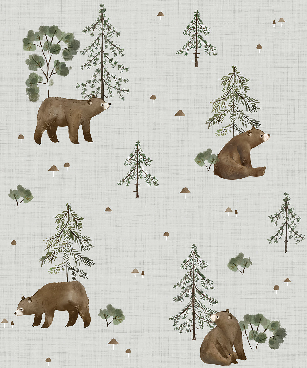 Children's wallpaper "Bear and mountain pattern" LILIPINSO