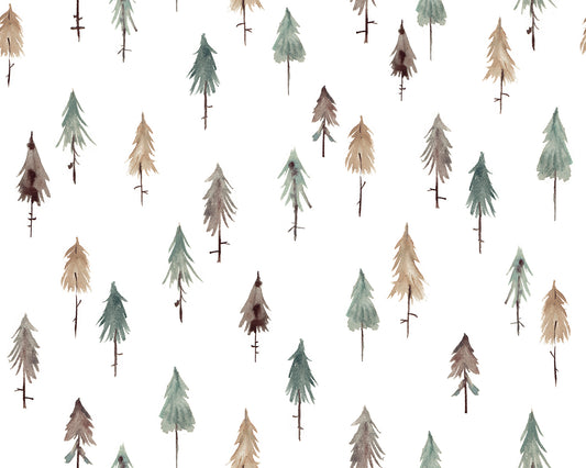 Papier peint enfants "Motif forêt de sapin" LILIPINSO