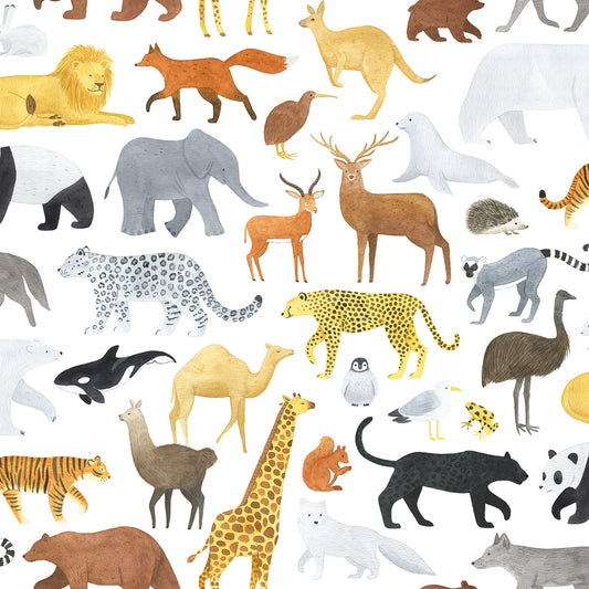 Papier peint enfants "Motif animaux" LILIPINSO