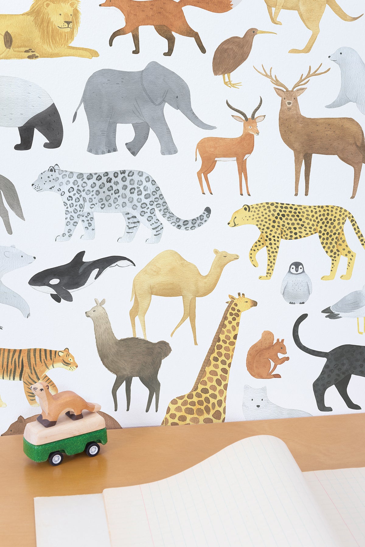 Papier peint enfants "Motif animaux" LILIPINSO