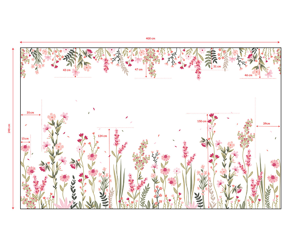 Panoramic wallpaper "A field of flowers" LILIPINSO