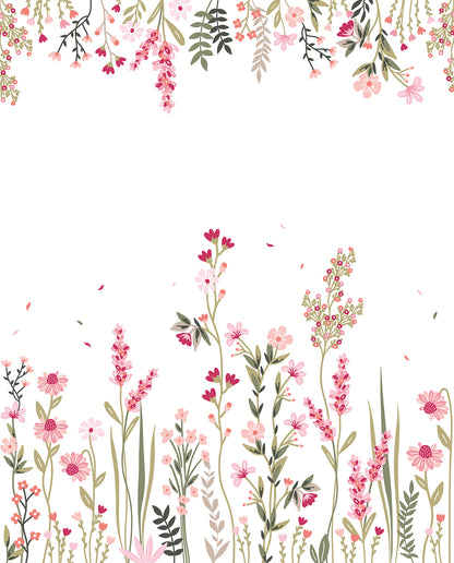 Panoramic wallpaper "Fields of pink flowers" (right) LILIPINSO