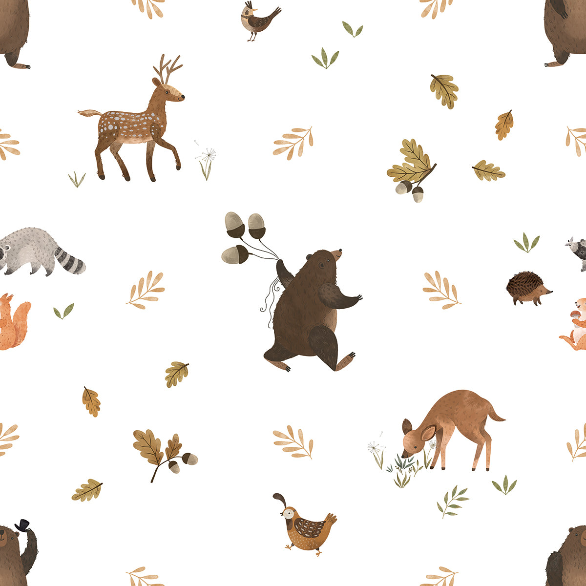 Children's wallpaper "Friends of the forest motif" LILIPINSO