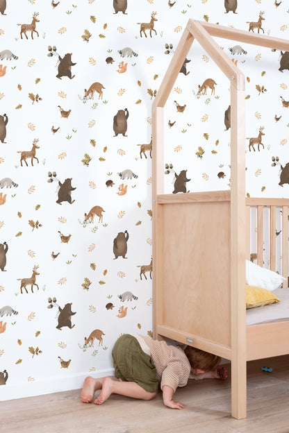 Children's wallpaper "Friends of the forest motif" LILIPINSO