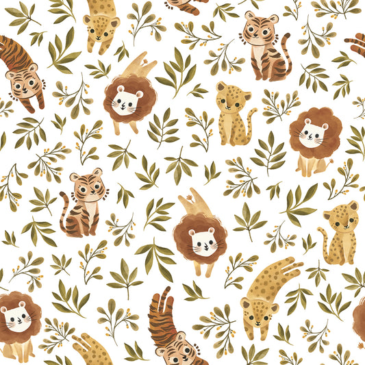 Papier peint enfants "Motif jungle animaux" LILIPINSO