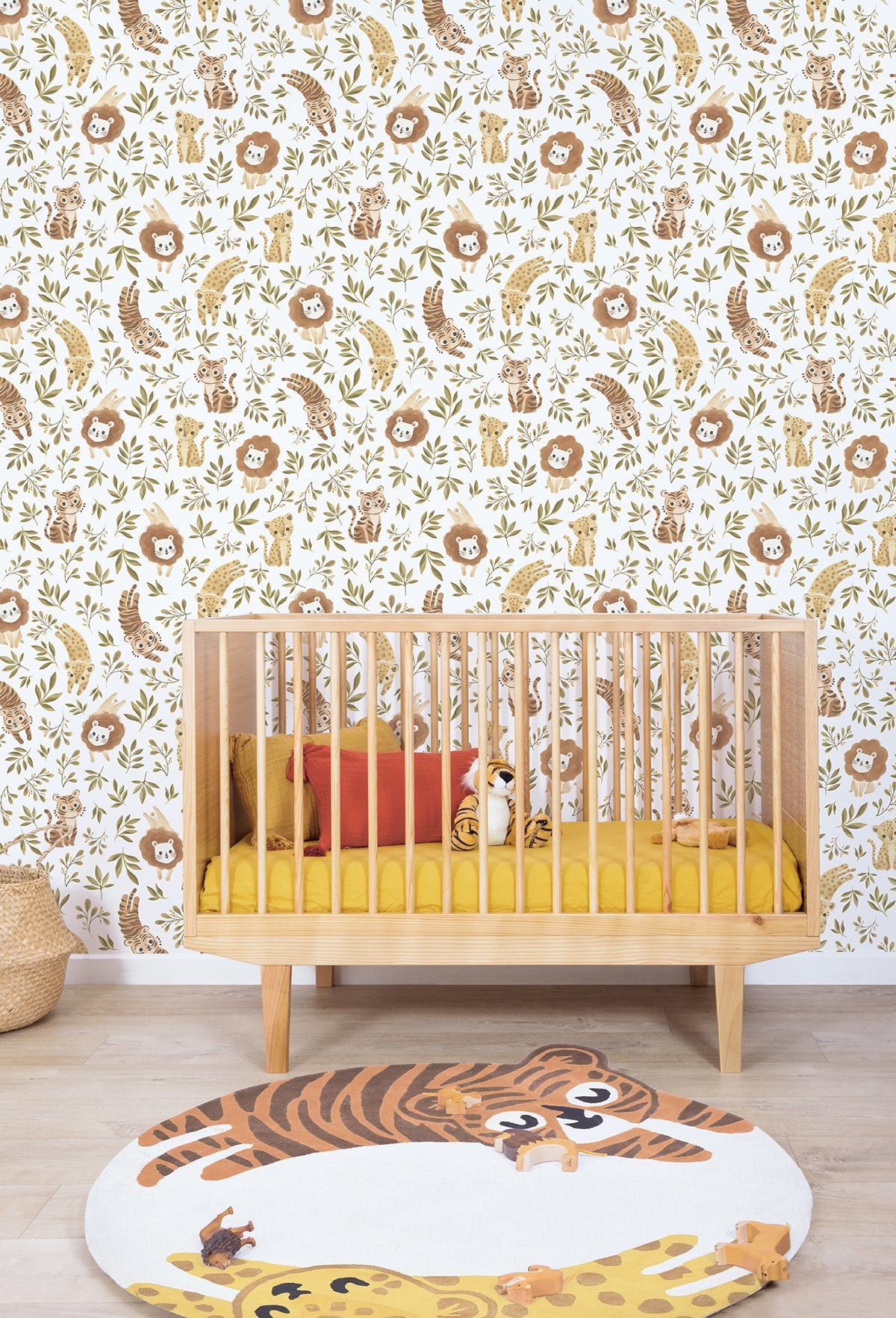 Papier peint enfants "Motif jungle animaux" LILIPINSO