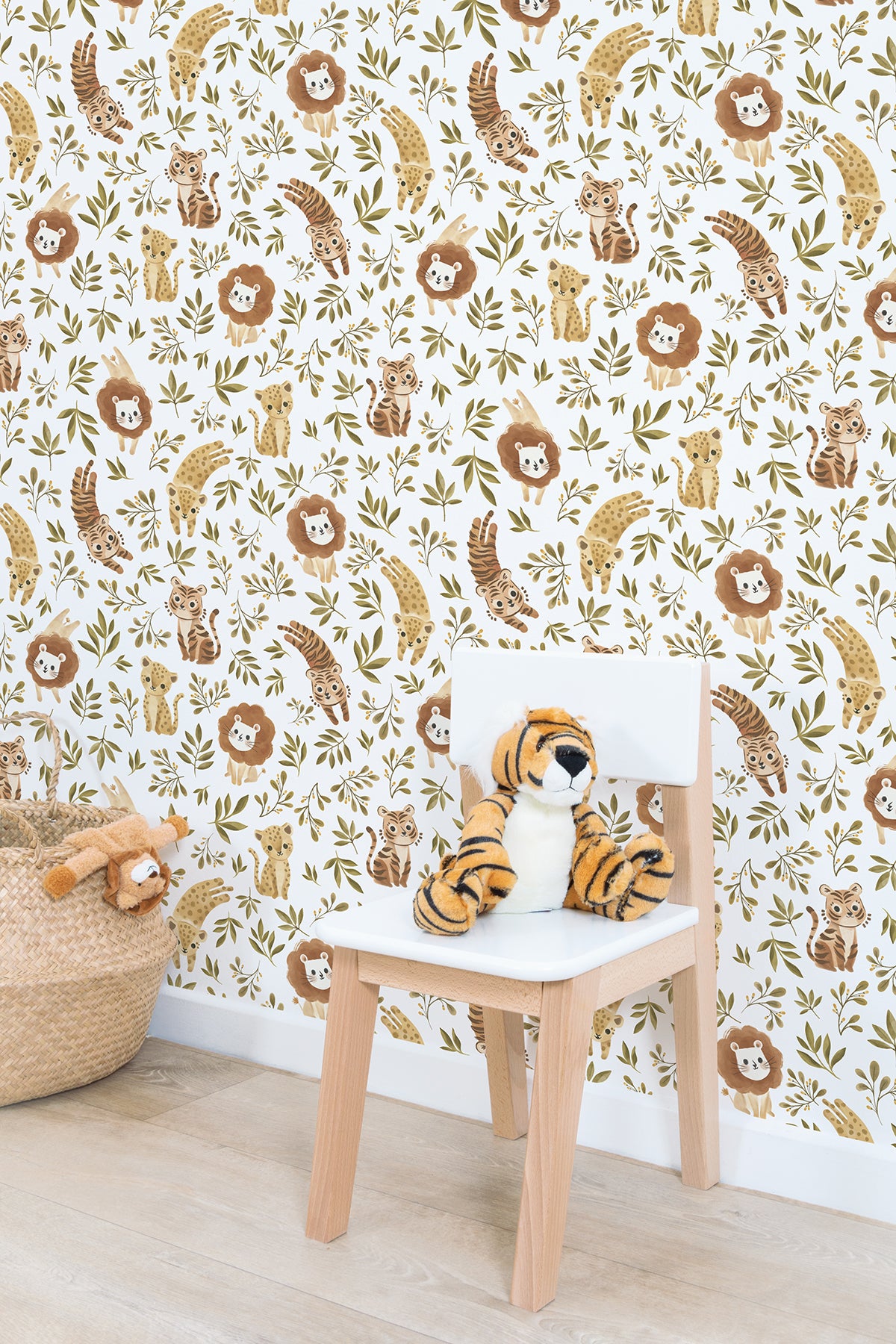 Papier peint enfants "Motif jungle animaux" LILIPINSO