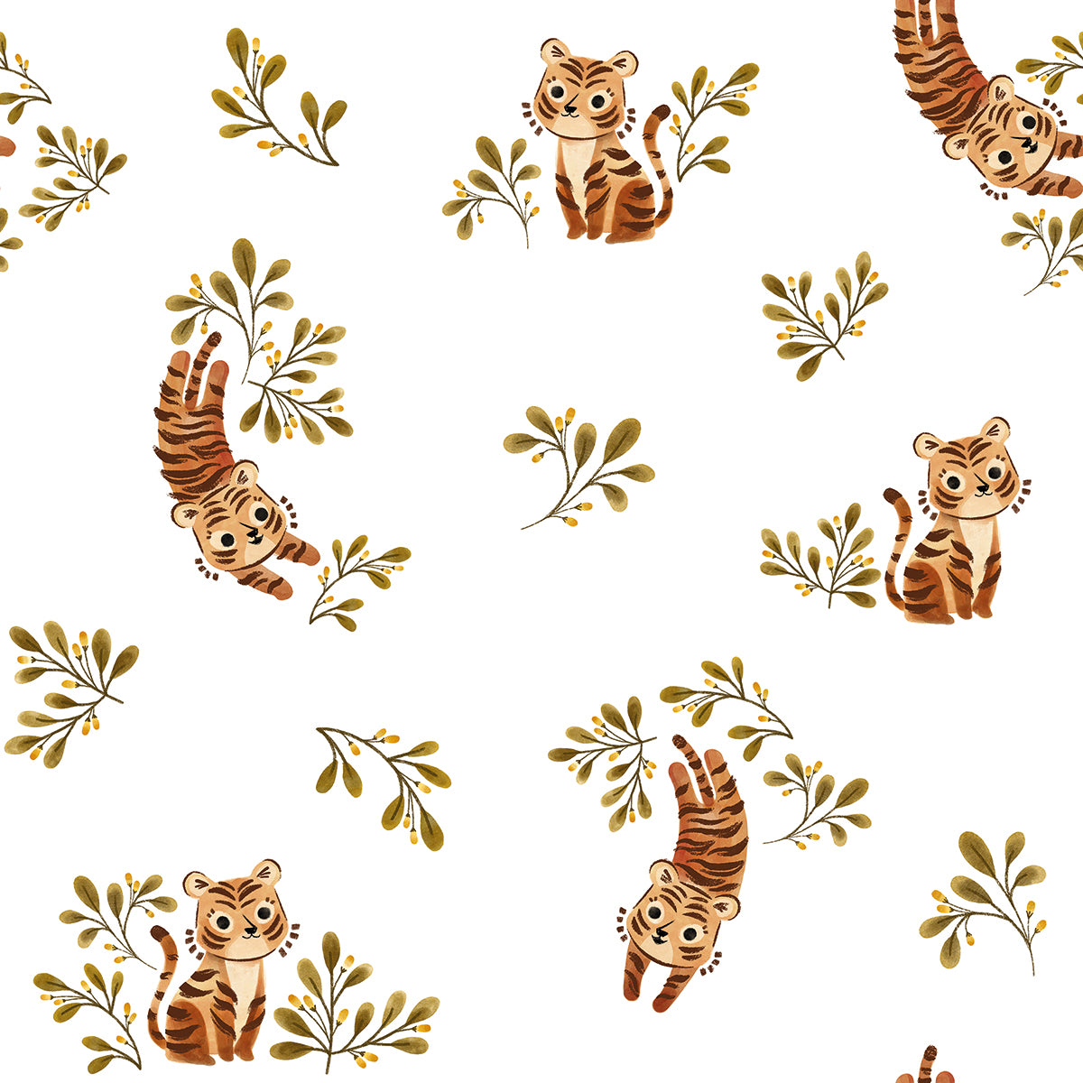 Papier peint enfants "Motif petit tigre" LILIPINSO