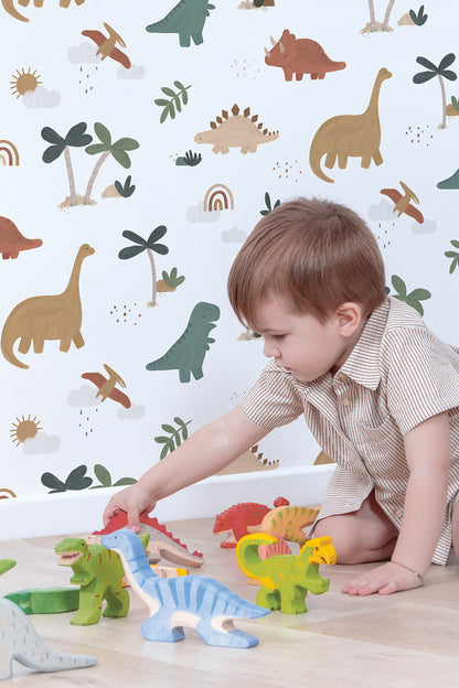 Papier peint enfants "Motif Dinosaures" LILIPINSO