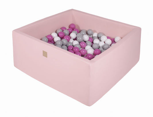 Piscine à balles carrée XL "Coton" rose + 400 balles  MEOWBABY