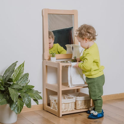 Lavabo Montessori mini + miroir WOODJOY