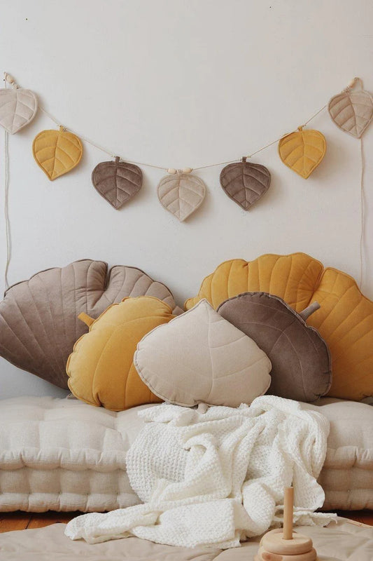 Coussin "Feuille" en velours MOI MILI