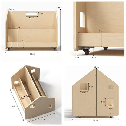 Bibliothèque double-face sur roulettes BUSYKIDS