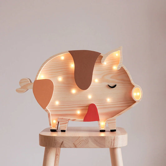 ROOMGAGA wooden pig lamp